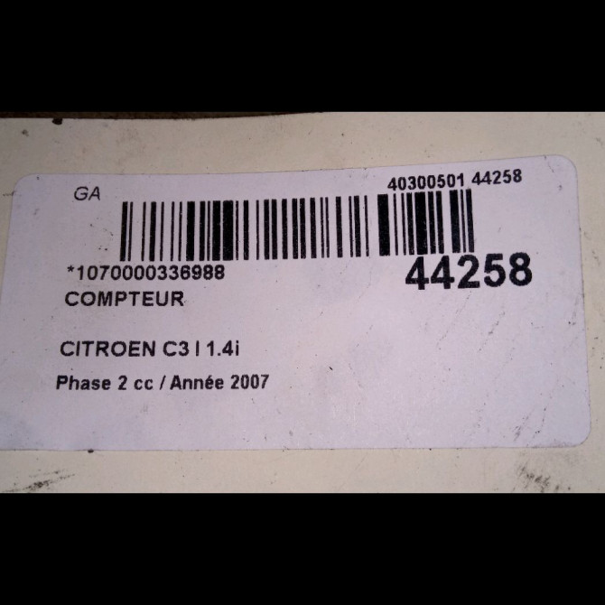 Compteur occasion CITROEN C3 I Phase 2 10-2005->12-2010 1.4i 6105WK 3