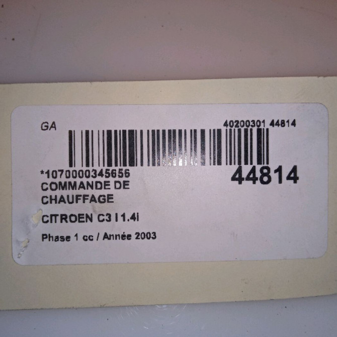 Commande de chauffage occasion CITROEN C3 I Phase 1 04-2002->10-2005 1.4i 6451KP 4