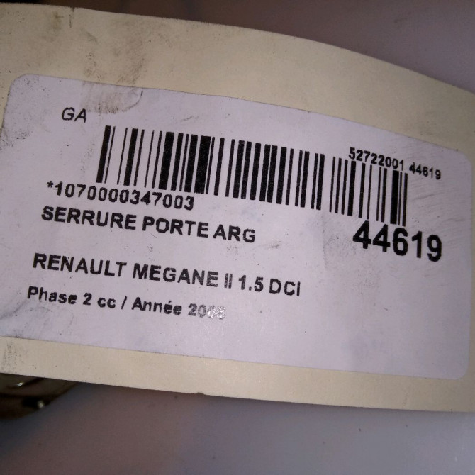 Serrure porte arg occasion RENAULT MEGANE II Phase 2 01-2006->06-2009 1.5 DCI 85ch 8200028430 5