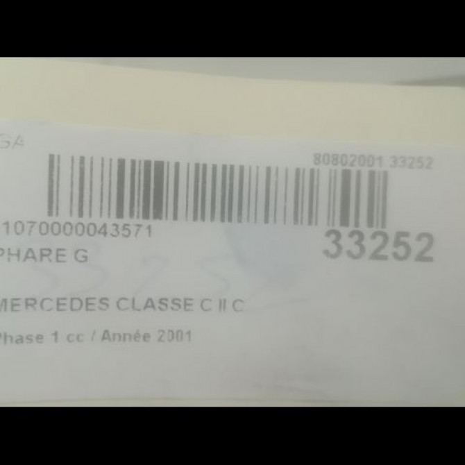 Phare gauche occasion MERCEDES CLASSE C II Phase 1 05-2000->03-2004 C 270 CDI 170ch 2038200761 3