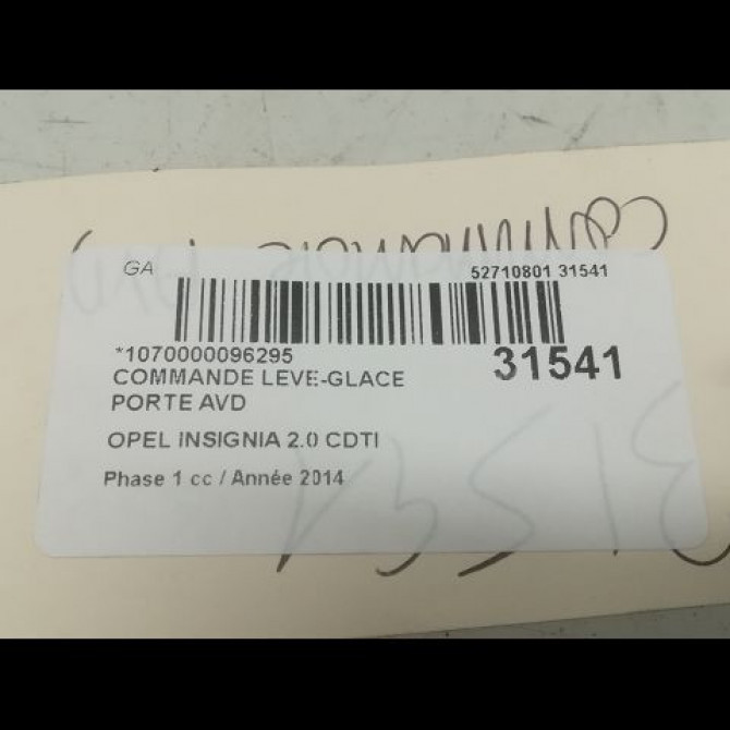 Commande lève-glace porte avant droite occasion OPEL INSIGNIA Phase 1 01-2009->03-2013 2.0 CDTI 130ch 23299071 3