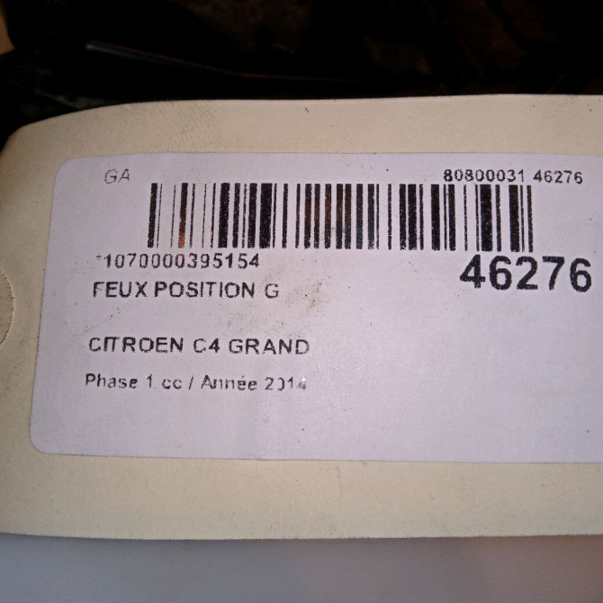 Feux position g occasion CITROEN C4 GRAND PICASSO II Phase 1 04-2013->... 1.6 e-HDi 115ch 5