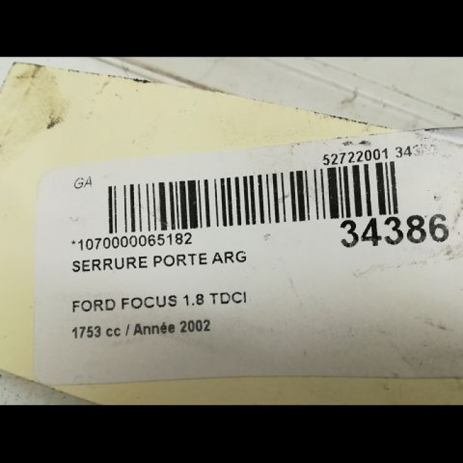 Serrure porte arg occasion FORD FOCUS I Phase 1 10-1998->09-2004 1.4i 4698324 4