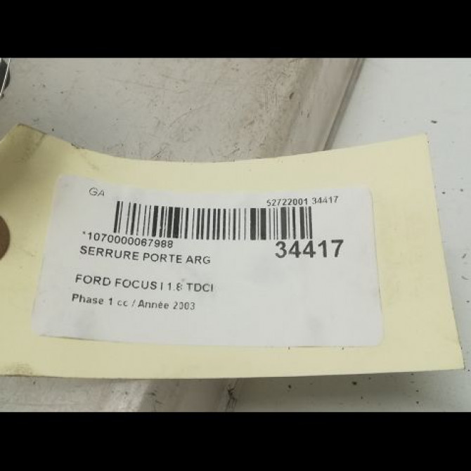 Serrure porte arg occasion FORD FOCUS I Phase 1 10-1998->09-2004 1.8 TDCI 100ch 4698324 5