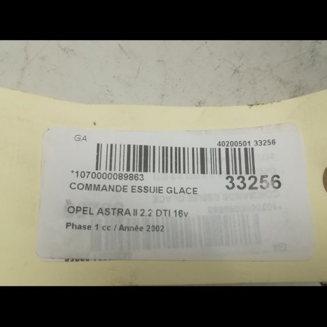 Commande essuie glace occasion OPEL ASTRA II Phase 1 04-1998->09-2004 2.2 DTI 16v 90413243 3