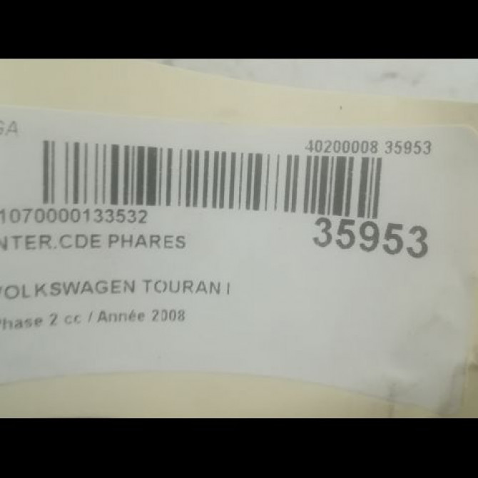 Interrupteur commande de phares occasion VOLKSWAGEN TOURAN I Phase 2 11-2006->09-2010 2.0TDi 16v 140ch 1T0941333CREH 3