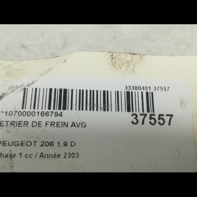 Etrier de frein avant gauche occasion PEUGEOT 206 Phase 1 09-1998->03-2009 1.9 D 4400P0 3