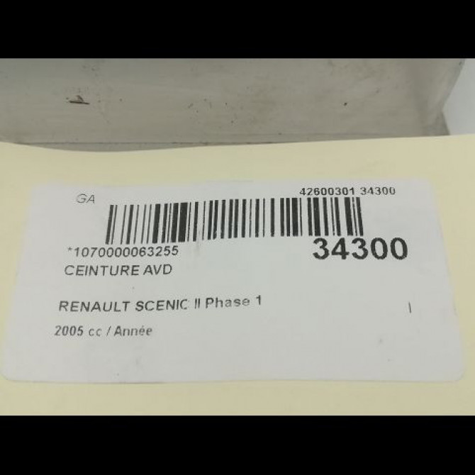 Ceinture avant droite occasion RENAULT SCENIC II Phase 1 03-2004->09-2006 8200699577 4