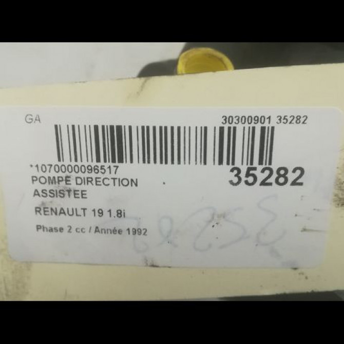 Pompe direction assistee occasion RENAULT 19 Phase 2 04-1992->04-1997 1.8i 4