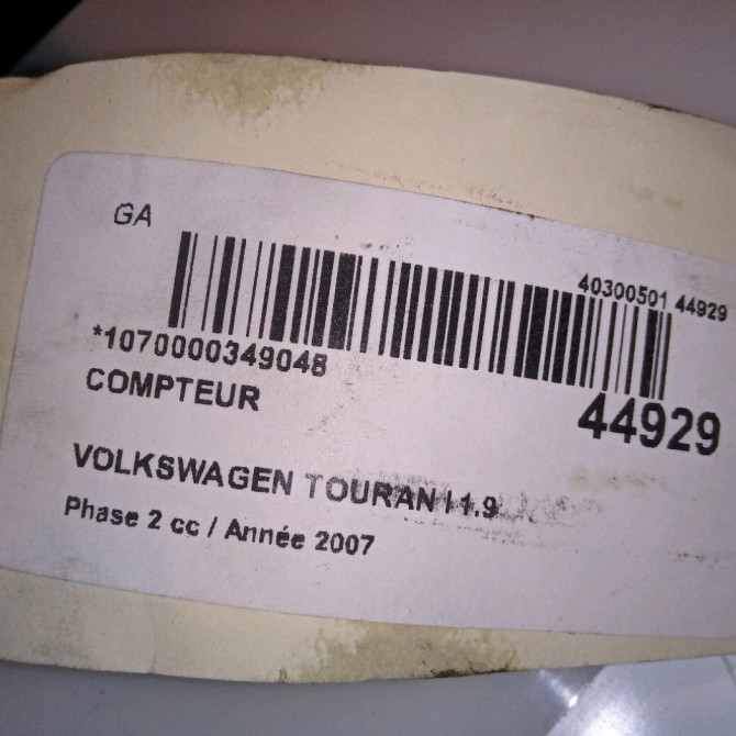 Compteur occasion VOLKSWAGEN TOURAN I Phase 2 11-2006->09-2010 1.9 TDI 105ch 1T0920864AXZ02 5