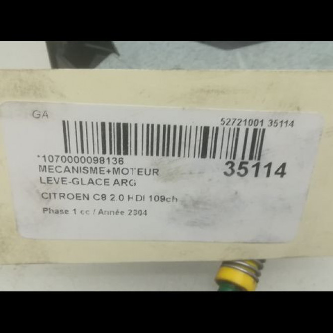 Mecanisme+moteur leve-glace arg occasion CITROEN C8 Phase 1 06-2002->... 2.0 HDI 109ch 922377 4