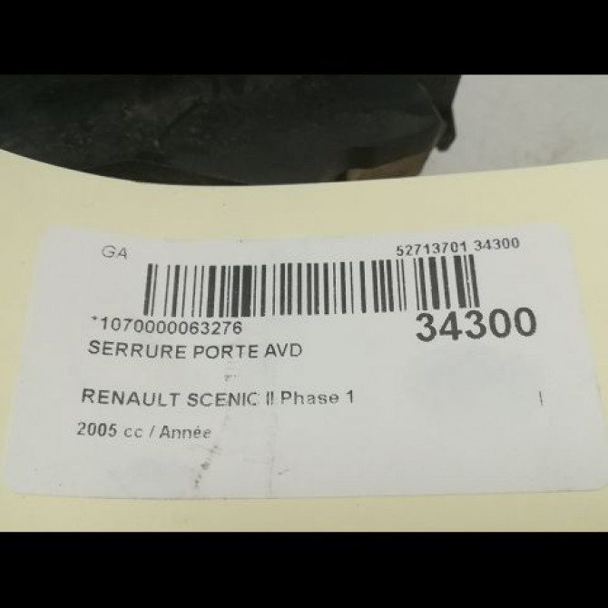 Serrure porte avd occasion RENAULT SCENIC II Phase 1 03-2004->09-2006 8200119121 5