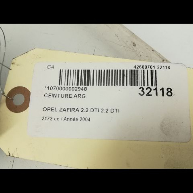 Ceinture arrière gauche occasion OPEL ZAFIRA I Phase 1 03-1999->07-2005 13120731 6