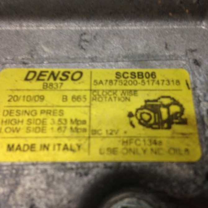 Compresseur air conditionne occasion FIAT PANDA II Phase 1 09-2003->12-2012 1.1i 51747318 5