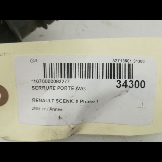 Serrure porte avg occasion RENAULT SCENIC II Phase 1 03-2004->09-2006 8200119122 5
