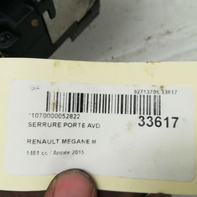 Serrure porte avd occasion RENAULT MEGANE III Phase 3 10-2013->... 1.6 DCI 130ch 805020001R 5