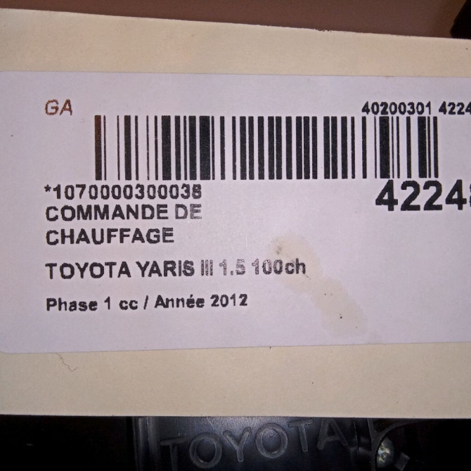 Commande de chauffage occasion TOYOTA YARIS III YARIS III Phase 1 2011-03-01->2015-04-30 1.5 100ch 559000D360C0 4