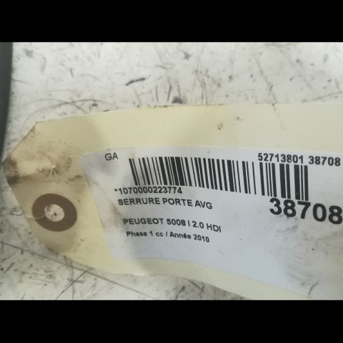 Serrure porte avg occasion PEUGEOT 5008 I Phase 1 11-2009->12-2013 2.0 HDI 150ch 9800623180 3