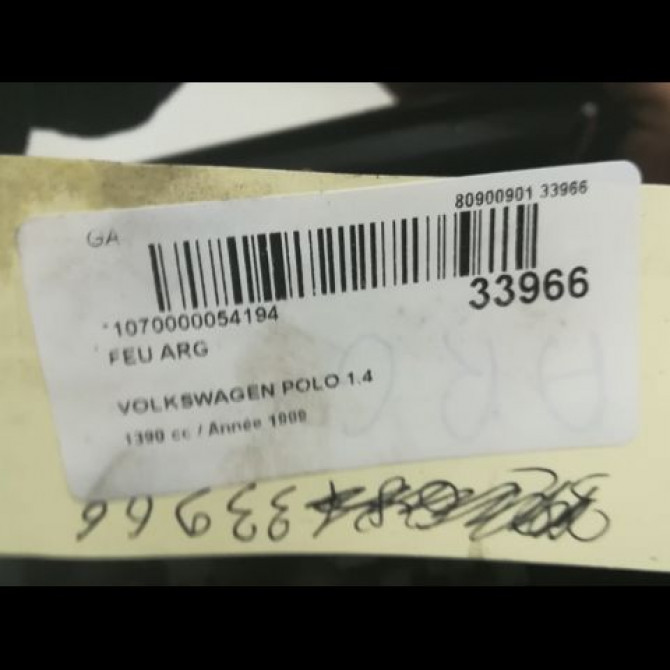 Feu arrière gauche occasion VOLKSWAGEN POLO III Phase 1 10-1994->11-1999 1.4 6N0945095 4