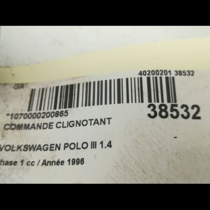 Commande clignotant occasion VOLKSWAGEN POLO III Phase 1 10-1994->11-1999 1.4 60ch 6N095351301C 3