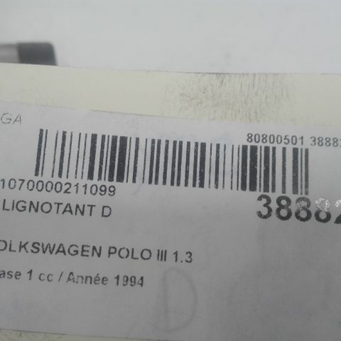Clignotant droit occasion VOLKSWAGEN POLO III Phase 1 10-1994->11-1999 1.3 6N0953042B 3