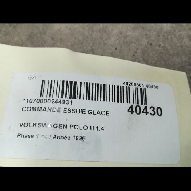 Commande essuie glace occasion VOLKSWAGEN POLO III Phase 1 10-1994->11-1999 1.4 1H095351901C 3