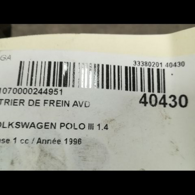 Etrier de frein avant droit occasion VOLKSWAGEN POLO III Phase 1 10-1994->11-1999 1.4 6N0615123A 3