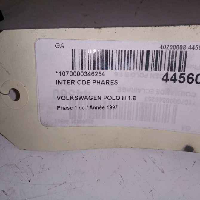 Interrupteur commande de phares occasion VOLKSWAGEN POLO III Phase 1 10-1994->11-1999 1.6 6N095351301C 3