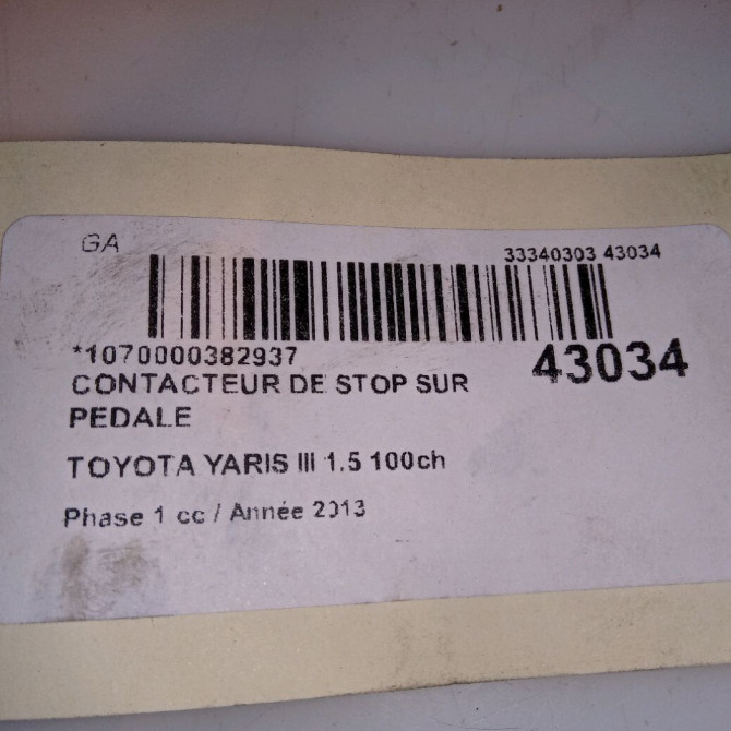 occasion TOYOTA YARIS III YARIS III Phase 1 2011-03-01->2015-04-30 1.5 100ch 4