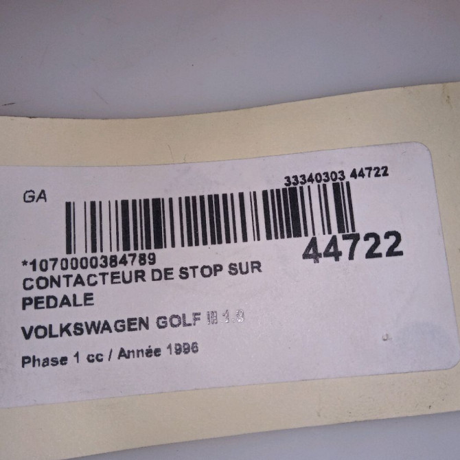 occasion VOLKSWAGEN GOLF III Phase 1 01-1992->12-1997 1.9 TDI 90ch 191945515B 4