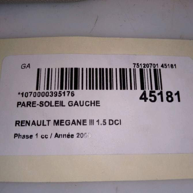 Pare soleil gauche RENAULT SCENIC 4 Diesel occasion