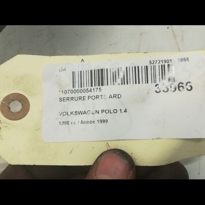 Serrure porte ard occasion VOLKSWAGEN POLO III Phase 1 10-1994->11-1999 1.4 6N4839016B 3