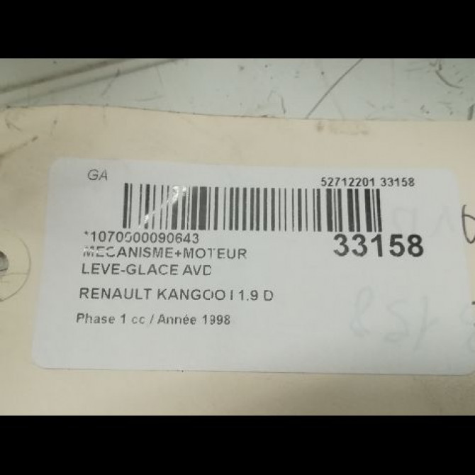 Mecanisme + moteur lève-glace avant droit occasion RENAULT KANGOO I Phase 1 09-1997->06-2003 1.9 D 7700303553 5