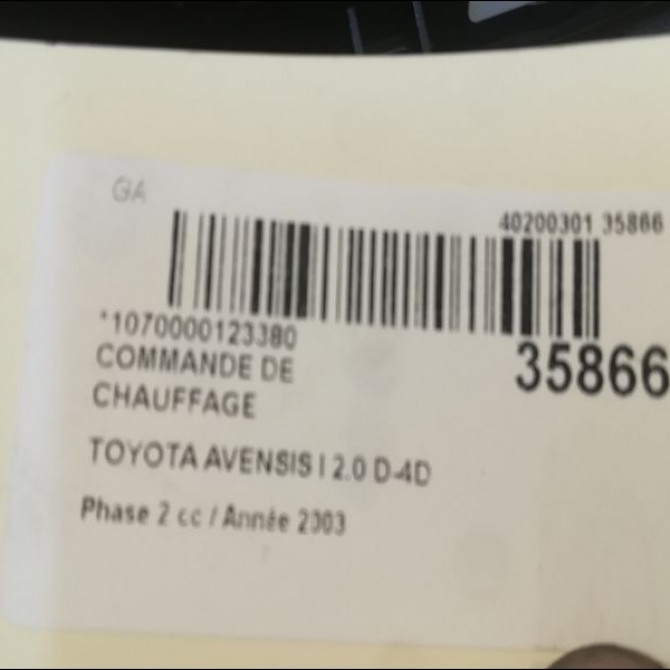 Commande de chauffage occasion TOYOTA AVENSIS I Phase 2 09-2000->05-2003 2.0 D-4D 5590205030 3