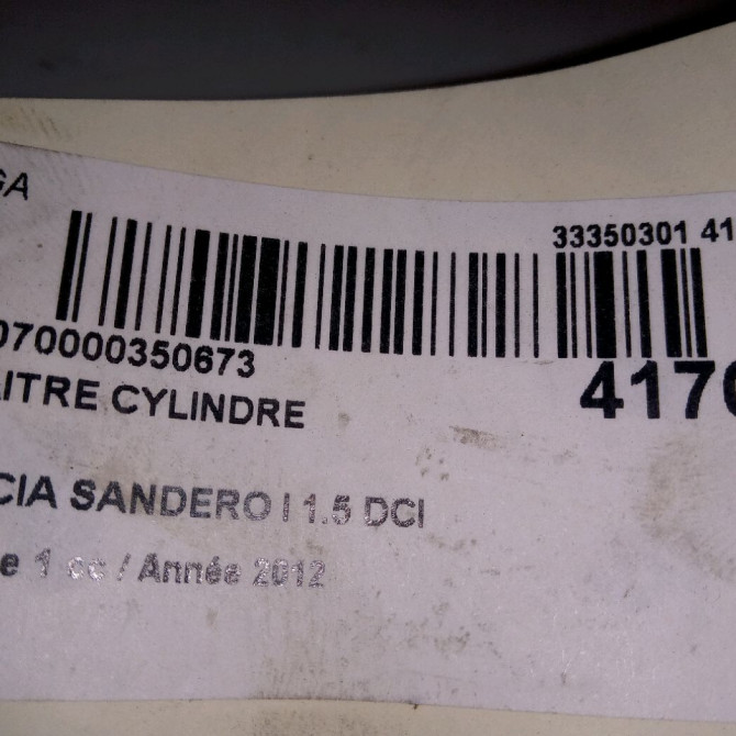 Maitre cylindre occasion DACIA SANDERO I Phase 1 06-2008->10-2012 1.5 DCI 90ch 6001551313 3