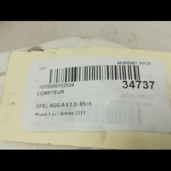 Compteur occasion OPEL AGILA II Phase 1 03-2008->12-2014 1.0i 65ch 95515670 4