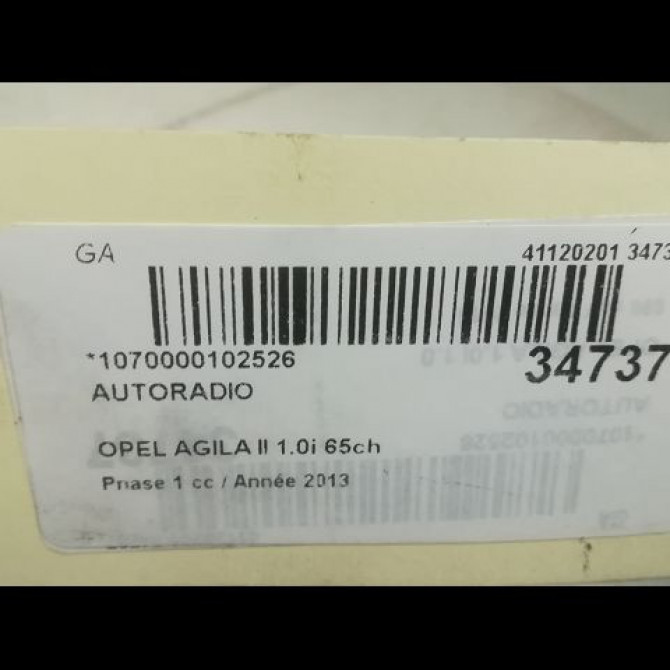 Autoradio occasion OPEL AGILA II Phase 1 03-2008->12-2014 1.0i 65ch 93194642 3