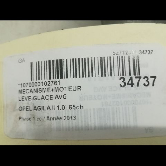 Mecanisme+moteur leve-glace avg occasion OPEL AGILA II Phase 1 03-2008->12-2014 1.0i 65ch 95512982 5