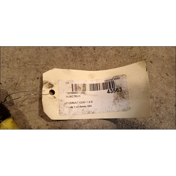 Injecteur occasion RENAULT CLIO I Phase 1 06-1990->03-1994 1.9 D 7701033826 2