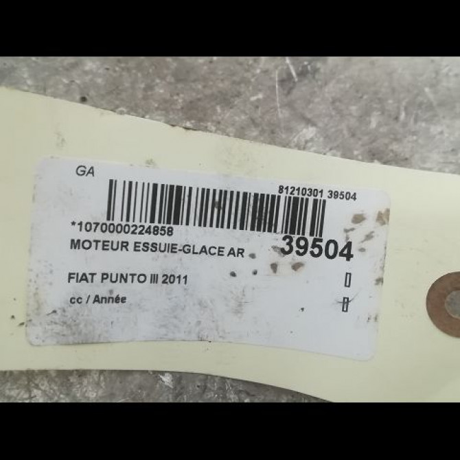 Moteur essuie-glace arrière occasion FIAT PUNTO III 51757867 3