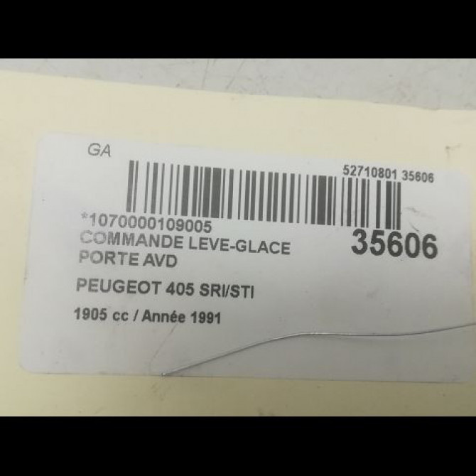 Commande lève-glace porte avant droite occasion PEUGEOT 405 Phase 1 07-1987->06-1992 1.9 3