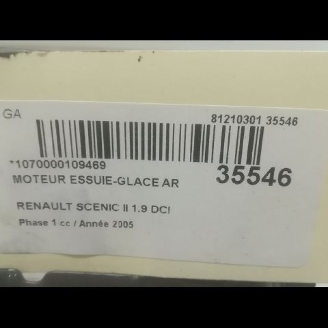 Moteur essuie-glace arrière occasion RENAULT SCENIC II Phase 1 03-2004->09-2006 1.9 DCI 120ch 8200153458 4