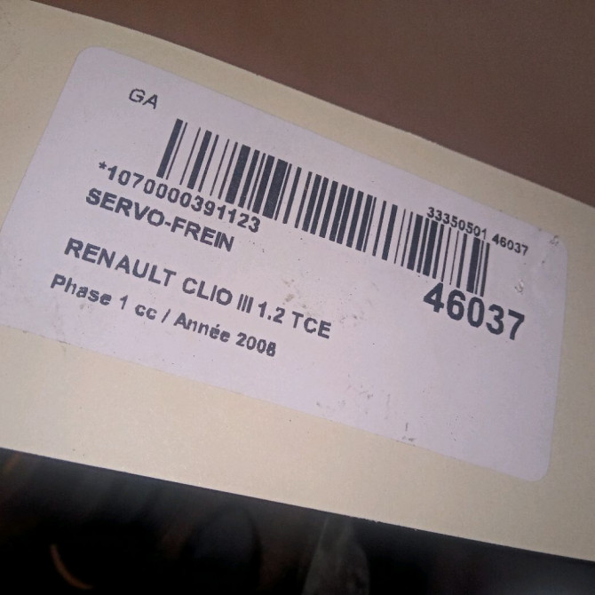 Servo-frein occasion RENAULT CLIO III Phase 1 09-2005->03-2009 1.2 TCE 16v 100ch 472101465R 4