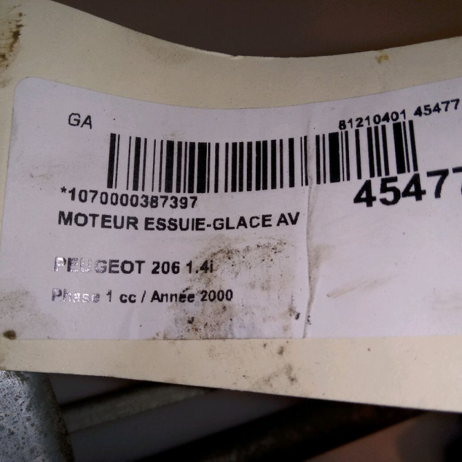 Moteur essuie-glace avant occasion PEUGEOT 206 Phase 1 09-1998->03-2009 1.4i 6405F8 4