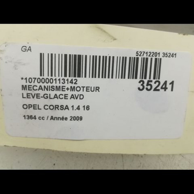 Mecanisme + moteur lève-glace avant droit occasion OPEL CORSA IV Phase 1 09-2006->12-2010 1.4 TWINPORT 90ch 13447039 4