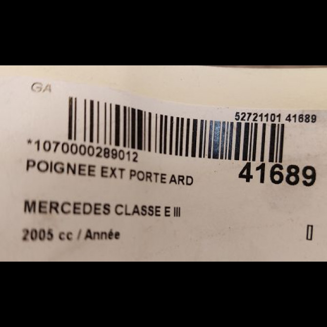 Poignee ext porte ard occasion MERCEDES CLASSE E III Phase 1 03-2002->06-2006 E280CDi FAP 177ch 21176010709999 2