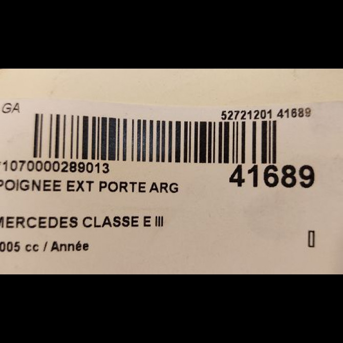 Poignee ext porte arg occasion MERCEDES CLASSE E III Phase 1 03-2002->06-2006 E280CDi FAP 177ch 21176009709999 2
