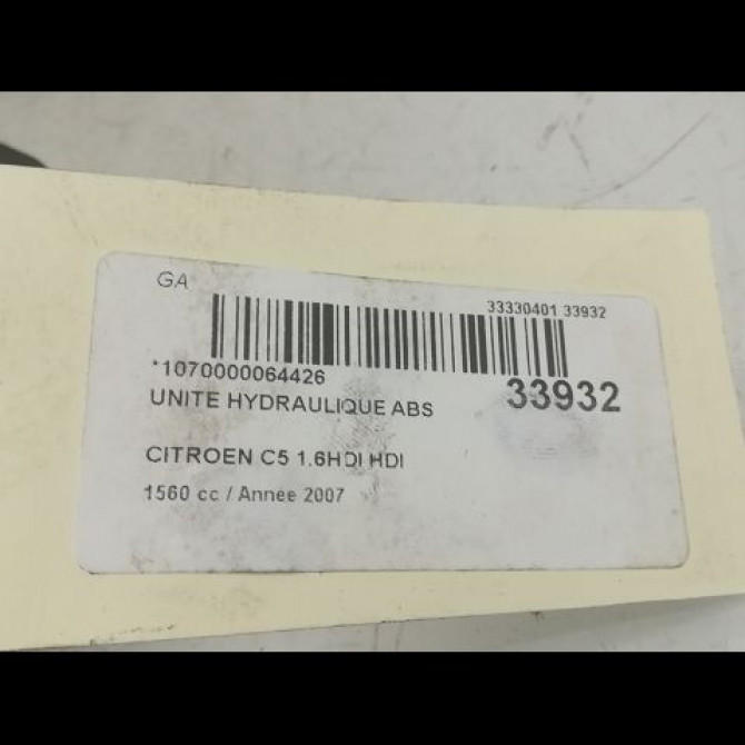 Unité hydraulique ABS occasion CITROEN C5 I Phase 2 09-2004->06-2008 1.6 HDi 110ch 4541G2 6