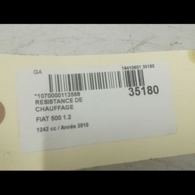 Resistance de chauffage occasion FIAT 500 II phase 2 04-2014->... 1.2i 69ch 4