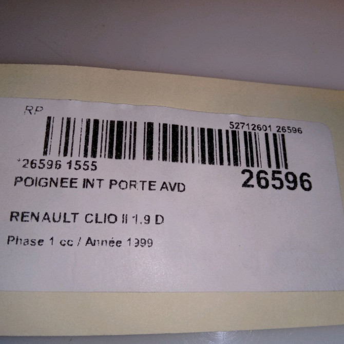 Poignee int porte avd occasion RENAULT CLIO II Phase 1 03-1998->06-2001 1.9 D 8200070011 4